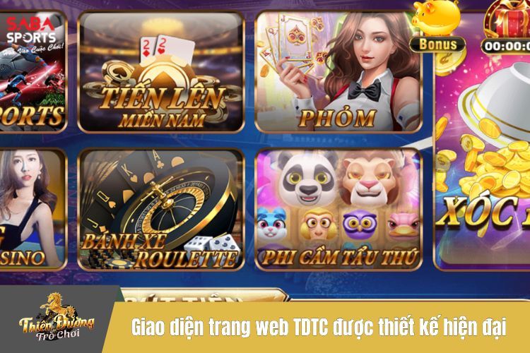 Giao diện trang web TDTC được thiết kế hiện đại